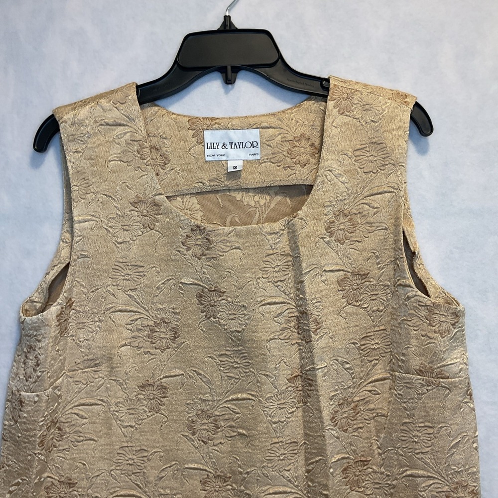 Vintage Lily And Taylor Suite Blouse Gold Women 12 Intricate View 3